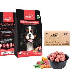 Kuzu Etli Köfte 3 Kg 1000 Gr 3 Adet Çiğmamam Barf Köpek Maması